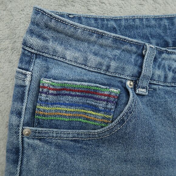 BACCINI Jeans Women's Size 14R High-Rise Fringe Cropped Denim 25" Inseam Stretch - Picture 13 of 16